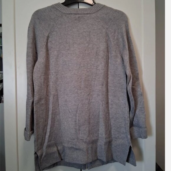 Cable & Gauge Heather Grey Full Zip Long Cardigan Sweater w/Pockets NWT Sz L - Picture 2 of 7